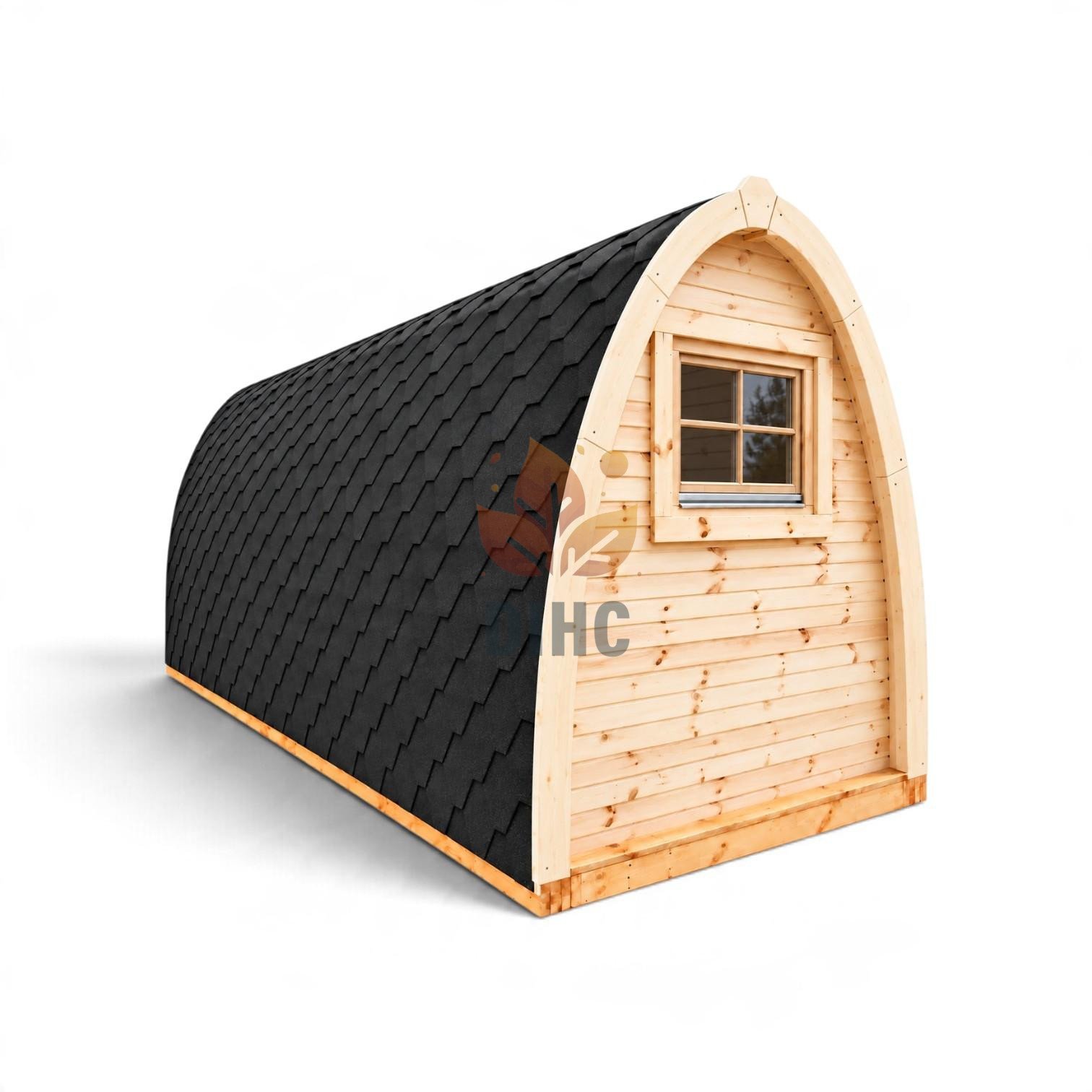 Isolerad Camping Pod 2.4 × 6.6 m med sidoingång