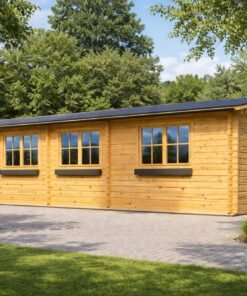 Timmerstuga med terrass Hymer, 42 m² + 10 m²