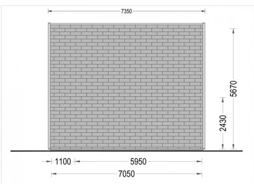 Trädgårdsstuga TIPI (4.5m x 7m), 44 mm