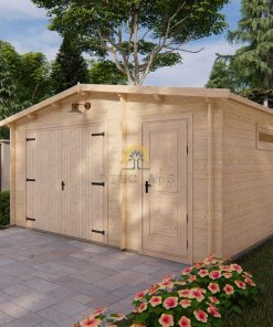 Trä garage 25 m² med förråd, 44mm