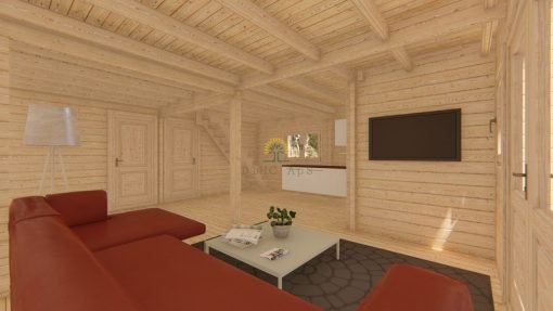 Sommarhus Felix 60m² (6m x 10m), 68 mm