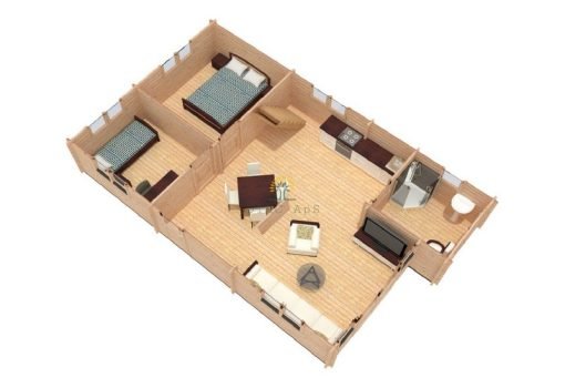 Sommarhus Felix 60m² (6m x 10m), 68 mm