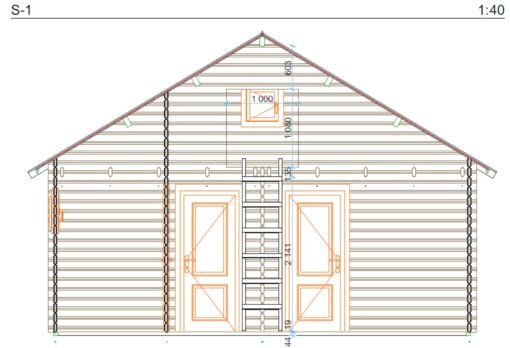 Trähus med loft Gustav 48 m², 6×8m, 44 mm - Bild 11