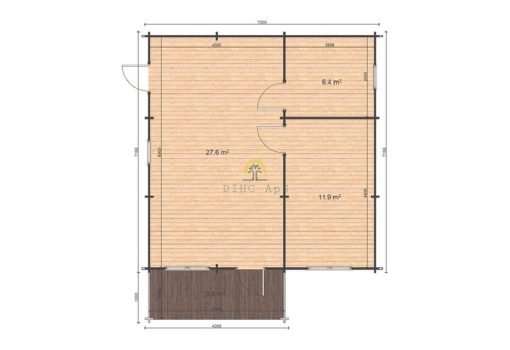 Hakan B 50 m² (7m x 7.19m) + terrass; 44mm - Bild 13
