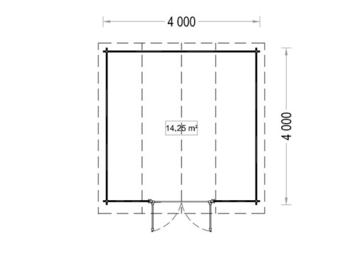 Timmerstuga ORLANDO 16 m² (4x4) 34mm