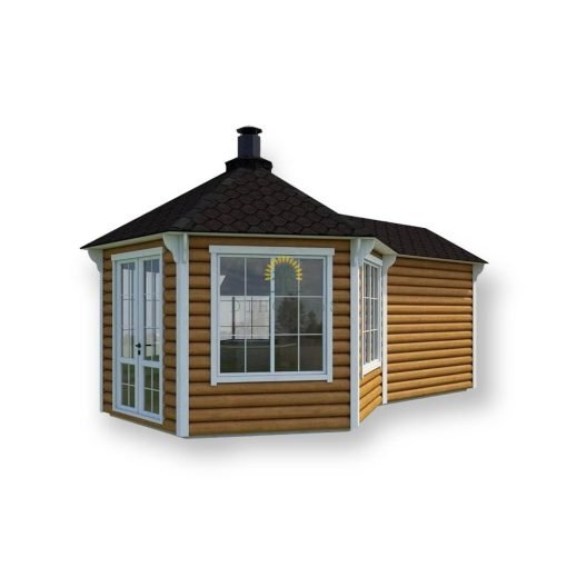 Paviljong/grillkåta 9.2 m² med 2.5 m förlängning