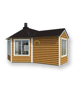 Paviljong/grillkåta 9.2 m² med 2.5 m förlängning