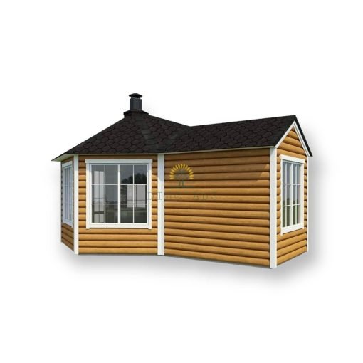 Paviljong/grillkåta 9.2 m² med 2.5 m förlängning