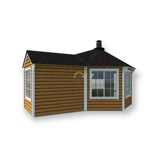 Paviljong/grillkåta 9.2 m² med 2.5 m förlängning