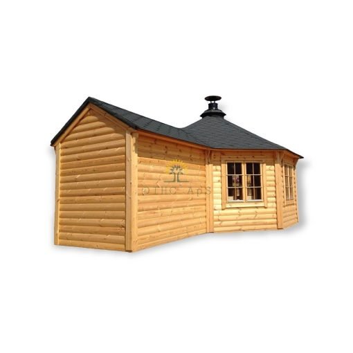 Paviljong/grillkåta 9.2 m² med 2.5 m förlängning