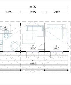 Fritidshus Amelia 54 m², 44 mm/66 mm
