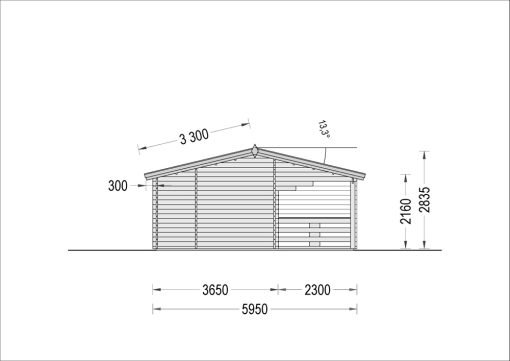 Fritidshus Amelia 54 m², 44 mm/66 mm