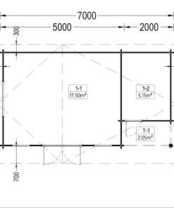 Attefallshus CLARA 28m², 44mm/66mm