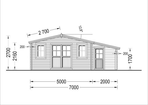 Attefallshus CLARA 28m², 44mm/66mm