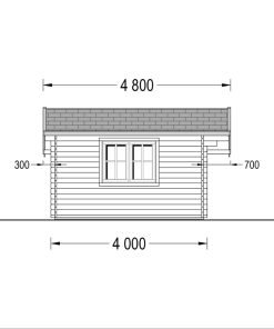 Attefallshus CLARA 28m², 44mm/66mm