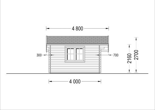 Attefallshus CLARA 28m², 44mm/66mm