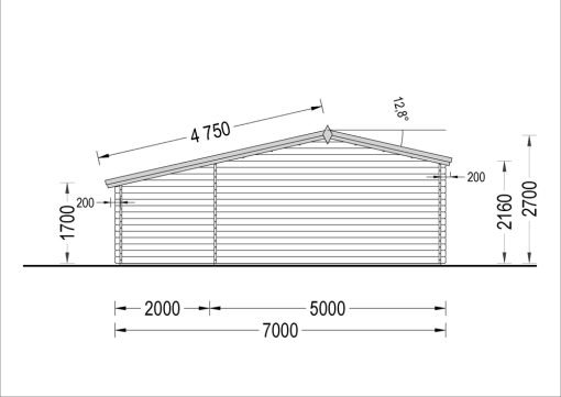 Attefallshus CLARA 28m², 44mm/66mm