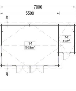 Attefallshus ELLA 28m², 44mm/66mm