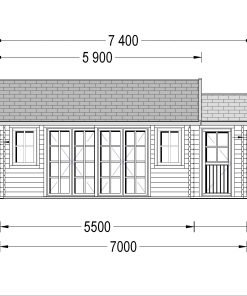 Attefallshus ELLA 28m², 44mm/66mm