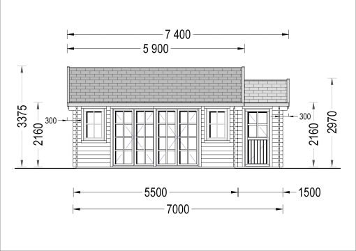 Attefallshus ELLA 28m², 44mm/66mm