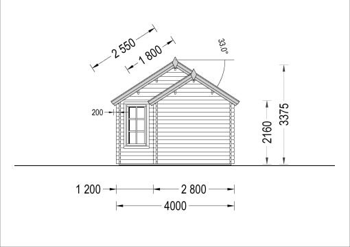 Attefallshus ELLA 28m², 44mm/66mm