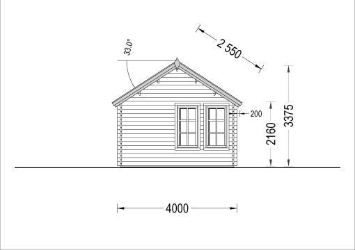 Attefallshus ELLA 28m², 44mm/66mm