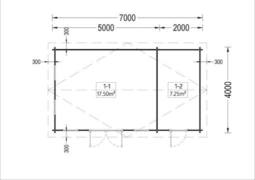 Attefallshus LEA 28m², 44mm