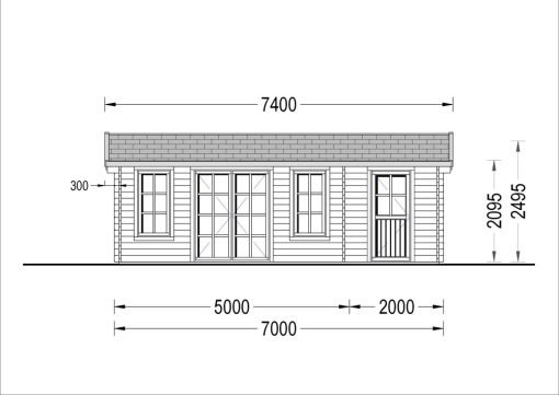 Attefallshus LEA 28m², 44mm
