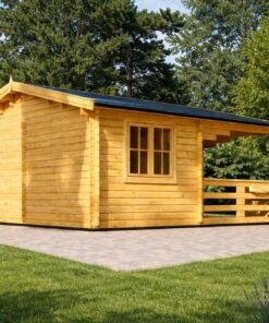 6x6 Trädgårdsskjul med Terrass TOR 36 m²