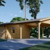 Garage med dubbel Carport 53 m², 44mm