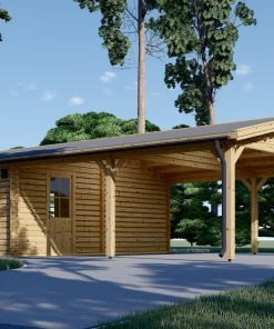 Garage med dubbel Carport 53 m², 44mm