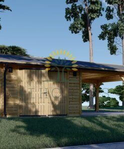 Garage med dubbel Carport 53 m², 44mm