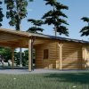 Garage med dubbel Carport 53 m², 44mm