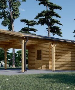 Garage med dubbel Carport 53 m², 44mm