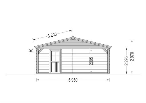 Garage med dubbel Carport 57 m² (9.5 m x 5.95 m), 44mm - Bild 8