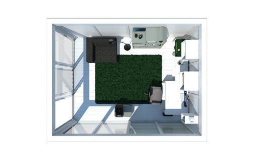 Isolerad Cube-Trädgårdskontor (3 m x 4 m)