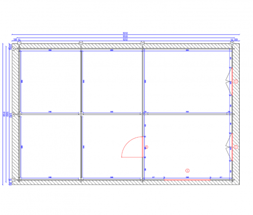 Dubbel carport Tivoli med friggebod (5,95 m x 7.5m), 44mm - plan