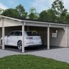 Dubbel carport Tivoli med friggebod (5,95 m x 7.5m), 44mm