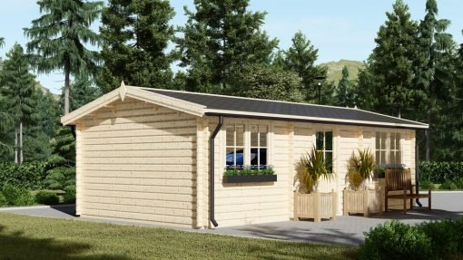 Enkelgarage WOODY (44 mm), 4×7,5 m, 30 m²