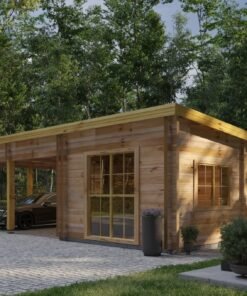 Tivoli PT – Dubbel Carport med Studio (5.95 × 9.5 m, 44 mm)