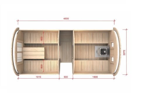 Bastutunna 4.8 m / Ø 2.27 (med sideindgang)