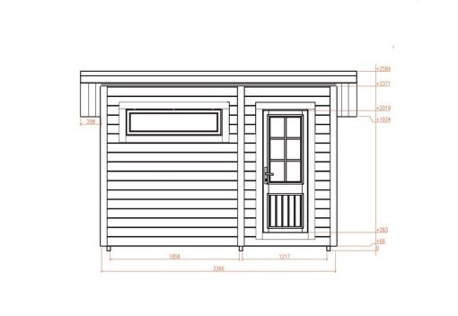 Modern bastu 2.3 m x 3.4 m