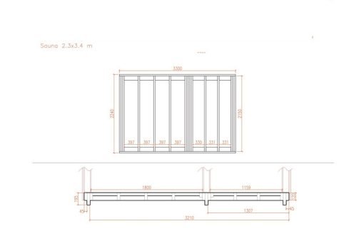 Modern bastu 2.3 m x 3.4 m