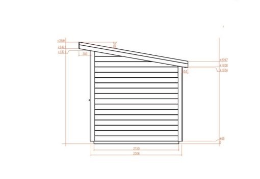 Modern bastu 2.3 m x 3.4 m