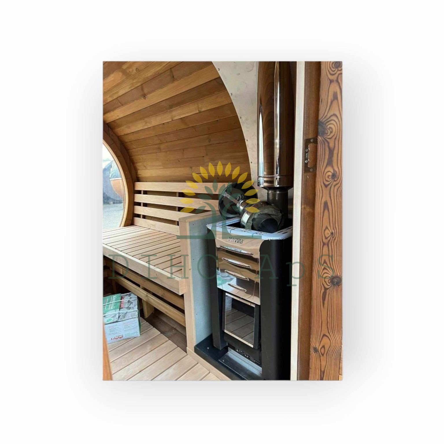 Bastutunna i Termoträ med bubbelfönster (3 m / 2,17 m)