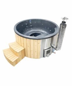 Fyrkantig akryl badtunna med 35 kW integrerad kamin