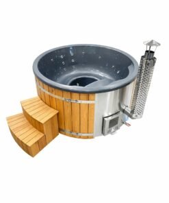 Fyrkantig akryl badtunna med 35 kW integrerad kamin