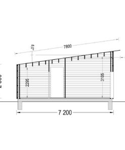 Funktionell Trähus ZOE (44 mm + 19 mm träbeklädnad), 96 m²