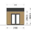 Friggebod TONIA (34 mm + 19 mm träbeklädnad), 4x3m, 12 m²