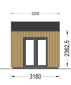 Friggebod TONIA (34 mm + 19 mm träbeklädnad), 4x3m, 12 m²